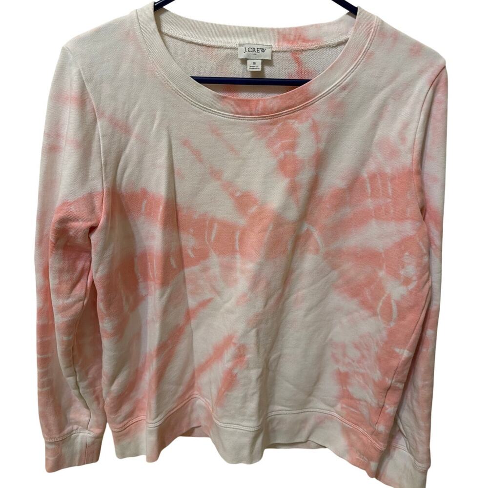 J. Crew Pink & White Tye Dye Long Sleeve Sweatshirt Women's Size Small Kidcore